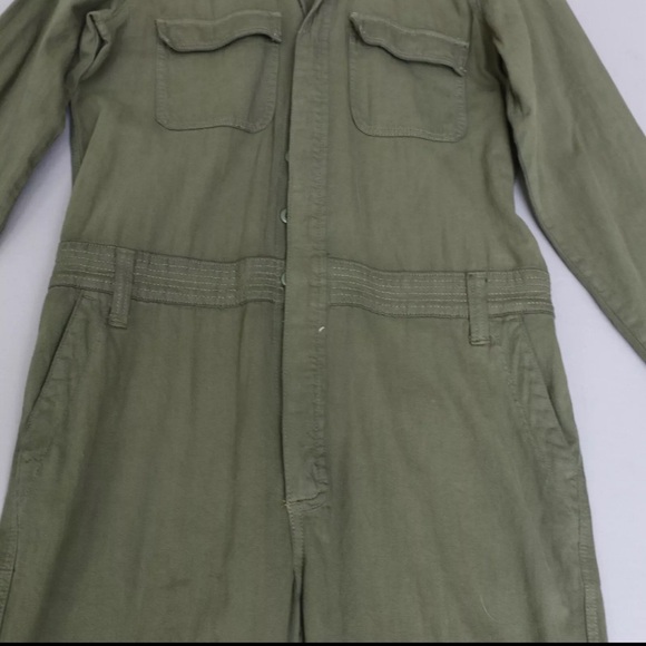 Lucky Brand Olive Green Boiler Parachute Cargo Jumpsuit - Women's Medium - Picture 5 of 5